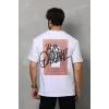 Unisex Bisiklet Yaka Baskılı Oversize T-Shirt - Beyaz - 112311 Unisex Bisiklet Yaka Baskılı Oversize T-Shirt - Beyaz - 112311