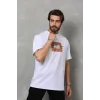 Unisex Bisiklet Yaka Baskılı Oversize T-Shirt - Beyaz - 112311 Unisex Bisiklet Yaka Baskılı Oversize T-Shirt - Beyaz - 112311