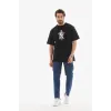 Unisex Bisiklet Yaka Baskılı Oversize T-Shirt - Siyah - 112400 Unisex Bisiklet Yaka Baskılı Oversize T-Shirt - Siyah - 112400