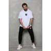 Unisex Kapşonlu Oversize T-Shirt Takım - Beyaz - 112403 Unisex Kapşonlu Oversize T-Shirt Takım - Beyaz - 112403