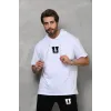 Unisex Kapşonlu Oversize T-Shirt Takım - Beyaz - 112403 Unisex Kapşonlu Oversize T-Shirt Takım - Beyaz - 112403