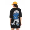Unisex Bisiklet Yaka Baskılı Oversize T-Shirt - Siyah - 112559 Unisex Bisiklet Yaka Baskılı Oversize T-Shirt - Siyah - 112559