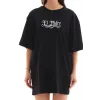 Unisex Bisiklet Yaka Baskılı Oversize T-Shirt - Siyah - 112561