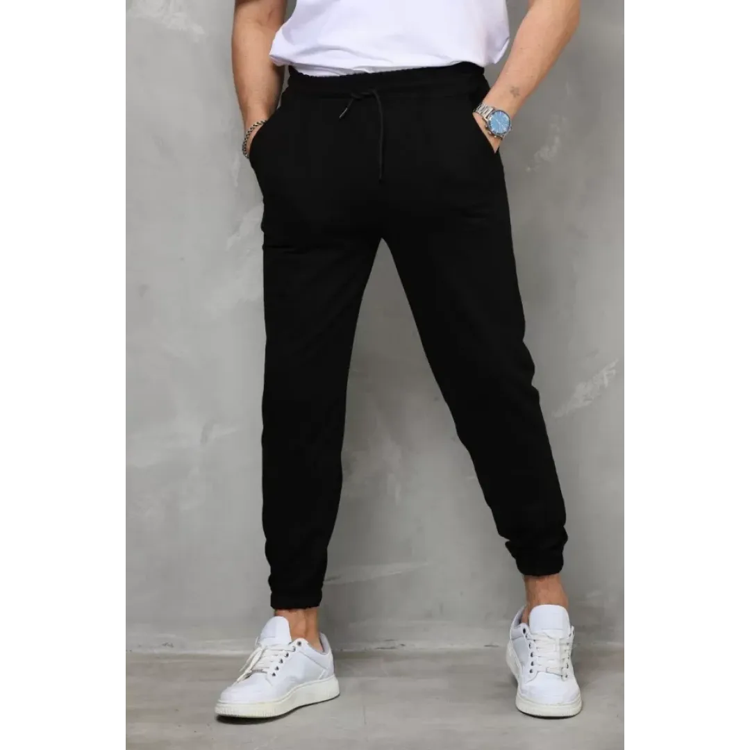 Unisex İki İplik Eşofman Altı - Siyah - 112877 Unisex İki İplik Eşofman Altı - Siyah - 112877
