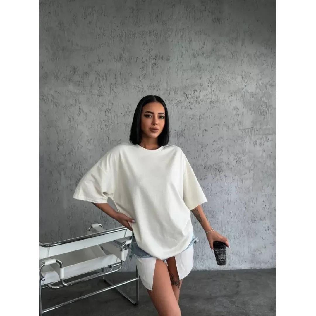 Düz Biskilet Yaka T-shirt - Beyaz - 117827 Düz Biskilet Yaka T-shirt - Beyaz - 117827