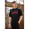 Unisex Bisiklet Yaka Baskılı Oversize T-Shirt - Siyah - 117954 Unisex Bisiklet Yaka Baskılı Oversize T-Shirt - Siyah - 117954