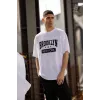 Unisex Bisiklet Yaka Baskılı Oversize T-Shirt - Beyaz - 117957 Unisex Bisiklet Yaka Baskılı Oversize T-Shirt - Beyaz - 117957