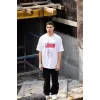 Unisex Bisiklet Yaka Baskılı Oversize T-Shirt - Beyaz - 117960 Unisex Bisiklet Yaka Baskılı Oversize T-Shirt - Beyaz - 117960