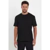 Unisex Düz Biskilet Yaka Oversize T-shirt - Siyah - 118794 Unisex Düz Biskilet Yaka Oversize T-shirt - Siyah - 118794