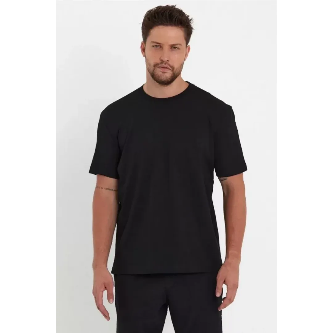 Unisex Düz Biskilet Yaka Oversize T-shirt - Siyah - 118794 Unisex Düz Biskilet Yaka Oversize T-shirt - Siyah - 118794