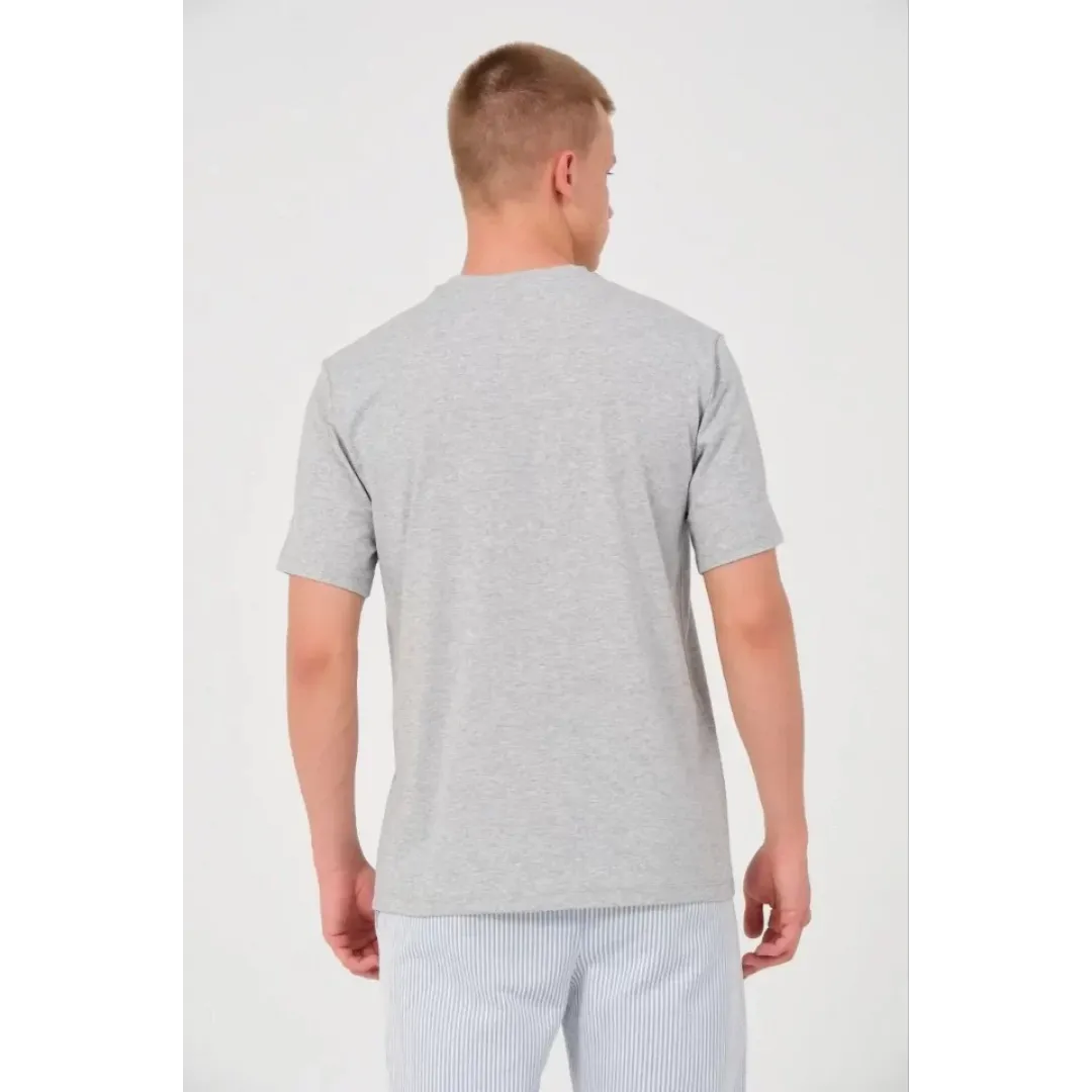 Unisex Düz Biskilet Yaka Oversize T-shirt - Gri - 118796