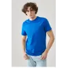 Unisex Düz Biskilet Yaka Oversize T-shirt - Mavi - 118797 Unisex Düz Biskilet Yaka Oversize T-shirt - Mavi - 118797