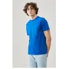 Unisex Düz Biskilet Yaka Oversize T-shirt - Mavi - 118797 Unisex Düz Biskilet Yaka Oversize T-shirt - Mavi - 118797