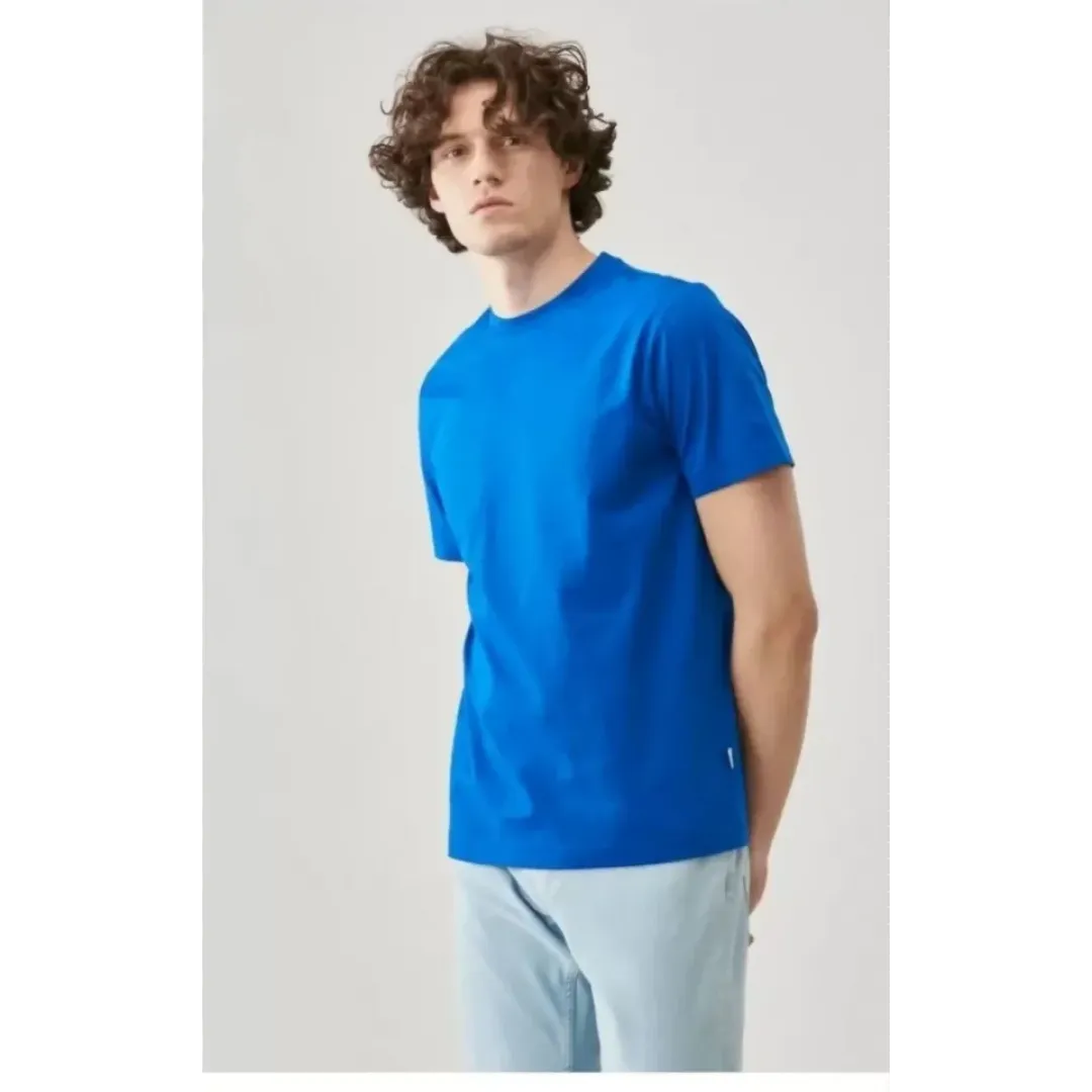 Unisex Düz Biskilet Yaka Oversize T-shirt - Mavi - 118797 Unisex Düz Biskilet Yaka Oversize T-shirt - Mavi - 118797