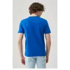 Unisex Düz Biskilet Yaka Oversize T-shirt - Mavi - 118797 Unisex Düz Biskilet Yaka Oversize T-shirt - Mavi - 118797