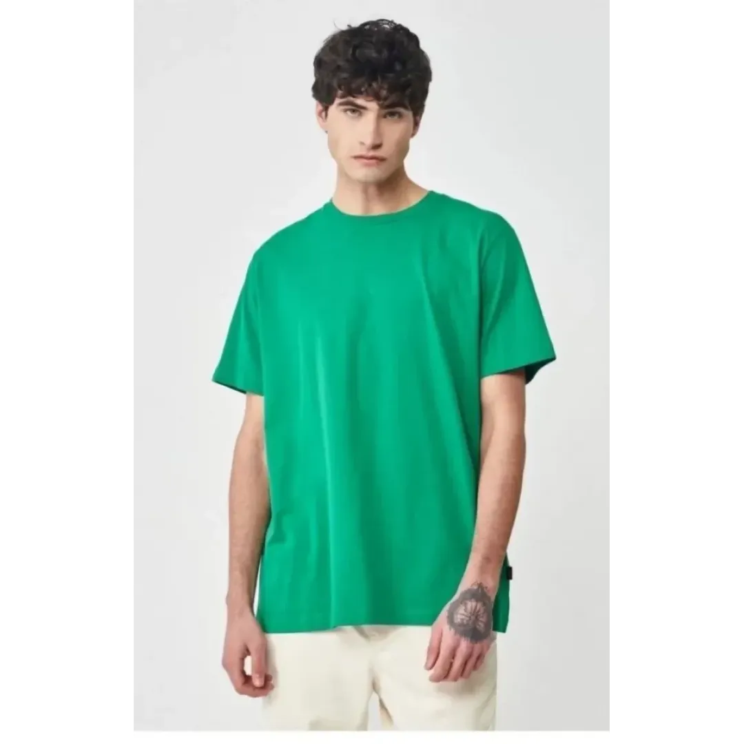 Unisex Düz Biskilet Yaka Oversize T-shirt - Yeşil - 118798 Unisex Düz Biskilet Yaka Oversize T-shirt - Yeşil - 118798
