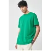 Unisex Düz Biskilet Yaka Oversize T-shirt - Yeşil - 118798 Unisex Düz Biskilet Yaka Oversize T-shirt - Yeşil - 118798
