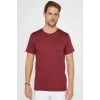 Unisex Düz Biskilet Yaka Oversize T-shirt - Bordo - 118800 Unisex Düz Biskilet Yaka Oversize T-shirt - Bordo - 118800