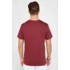 Unisex Düz Biskilet Yaka Oversize T-shirt - Bordo - 118800 Unisex Düz Biskilet Yaka Oversize T-shirt - Bordo - 118800