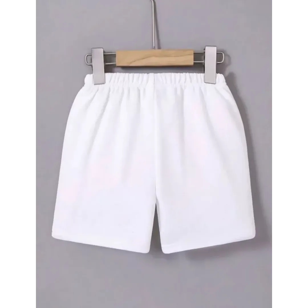 Beli Lastikli Baskılı Mini Şort - Beyaz 118875 Beli Lastikli Baskılı Mini Şort - Beyaz 118875