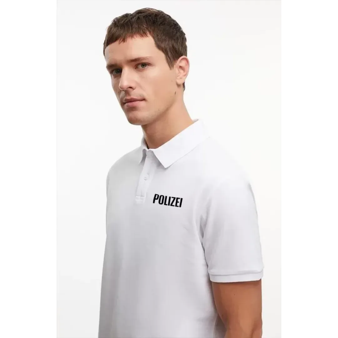 Yakası Düğmeli Yakalı Pike Baskılı T-Shirt - Beyaz - 118901 Yakası Düğmeli Yakalı Pike Baskılı T-Shirt - Beyaz - 118901