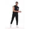 Unisex Kapşonlu Kolsuz Oversize Baskılı Tişört - Siyah - 119202 Unisex Kapşonlu Kolsuz Oversize Baskılı Tişört - Siyah - 119202