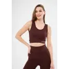 Fitilli Baskılı Crop - Bordo - 122382 Fitilli Baskılı Crop - Bordo - 122382