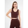 Fitilli Baskılı Crop - Bordo - 122382 Fitilli Baskılı Crop - Bordo - 122382