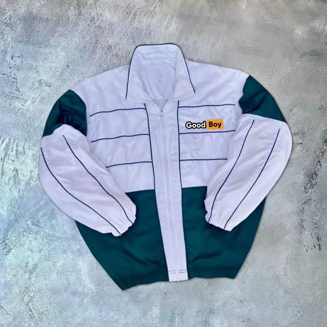 Unisex Uzun Kollu Dijital Baskılı Rüzgarlik - Beyaz - 123961