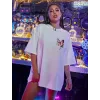 Unisex Baskılı Oversize T-Shirt - Beyaz - 126090 Unisex Baskılı Oversize T-Shirt - Beyaz - 126090