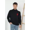 Unisex Yarım Boğazlı Baskılı Dokuma Triko - Lacivert - 126226 Unisex Yarım Boğazlı Baskılı Dokuma Triko - Lacivert - 126226