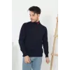 Unisex Yarım Boğazlı Baskılı Dokuma Triko - Lacivert - 126228 Unisex Yarım Boğazlı Baskılı Dokuma Triko - Lacivert - 126228