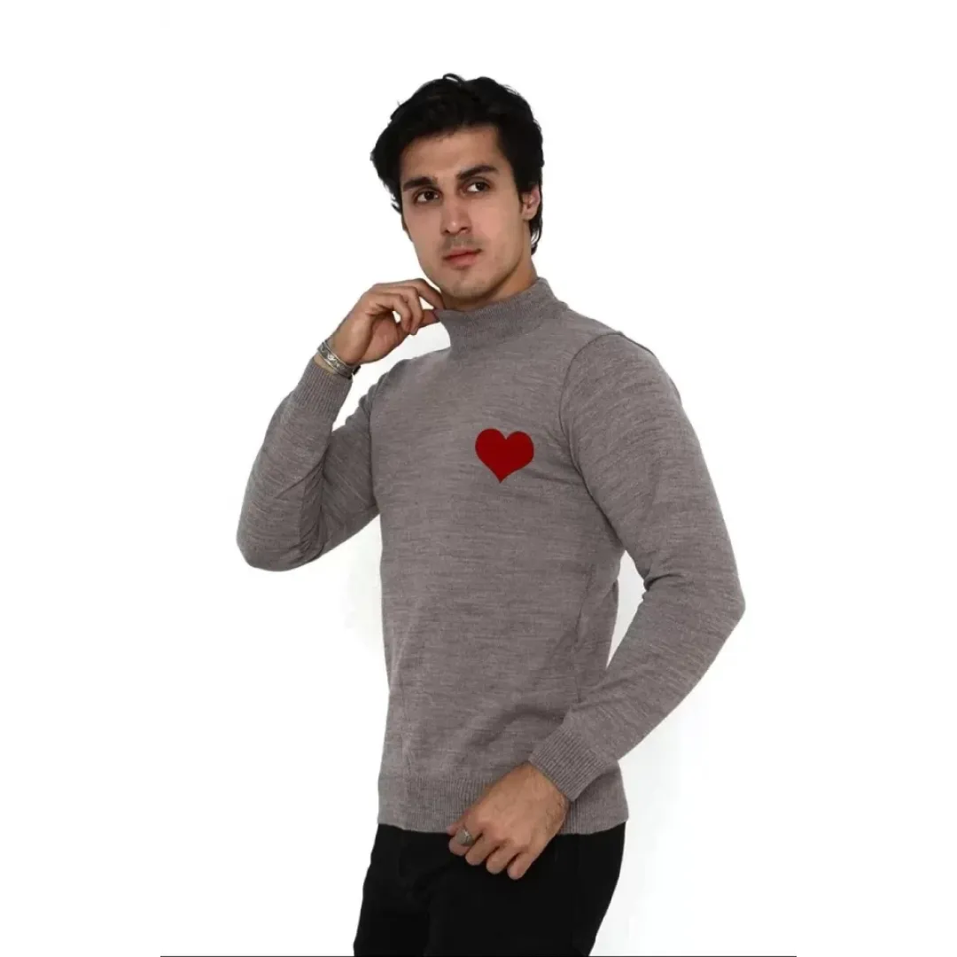 Unisex Yarım Boğazlı Baskılı Dokuma Triko - Vizon - 126232 Unisex Yarım Boğazlı Baskılı Dokuma Triko - Vizon - 126232