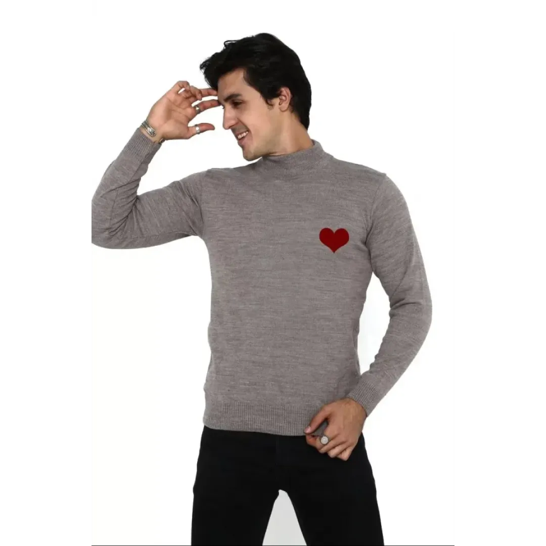 Unisex Yarım Boğazlı Baskılı Dokuma Triko - Vizon - 126232 Unisex Yarım Boğazlı Baskılı Dokuma Triko - Vizon - 126232