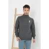 Unisex Yarım Boğazlı Baskılı Dokuma Triko - Füme - 126628 Unisex Yarım Boğazlı Baskılı Dokuma Triko - Füme - 126628
