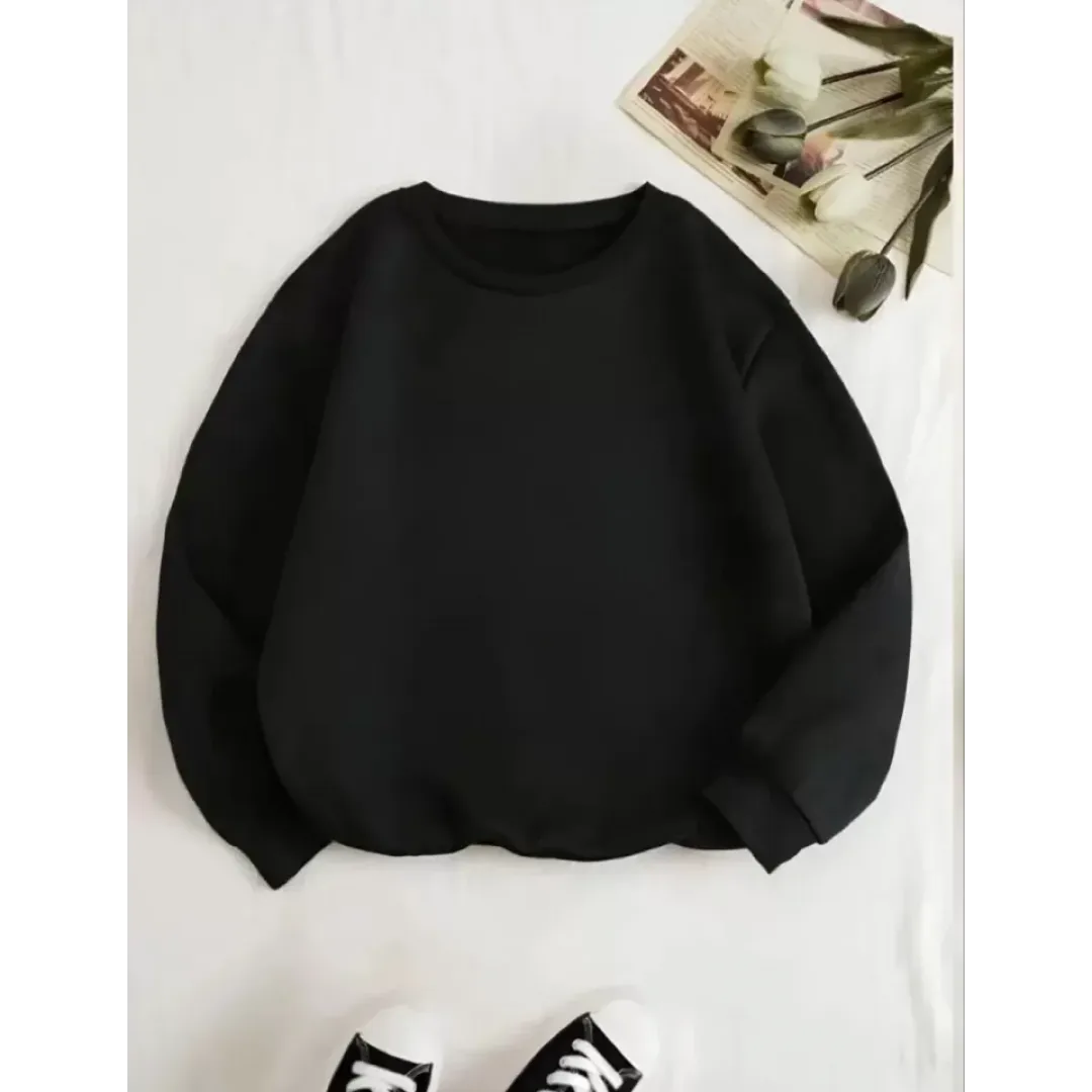 Üç İplik Biskilet Yaka Basic SweatShirt - Siyah - 126631 Üç İplik Biskilet Yaka Basic SweatShirt - Siyah - 126631