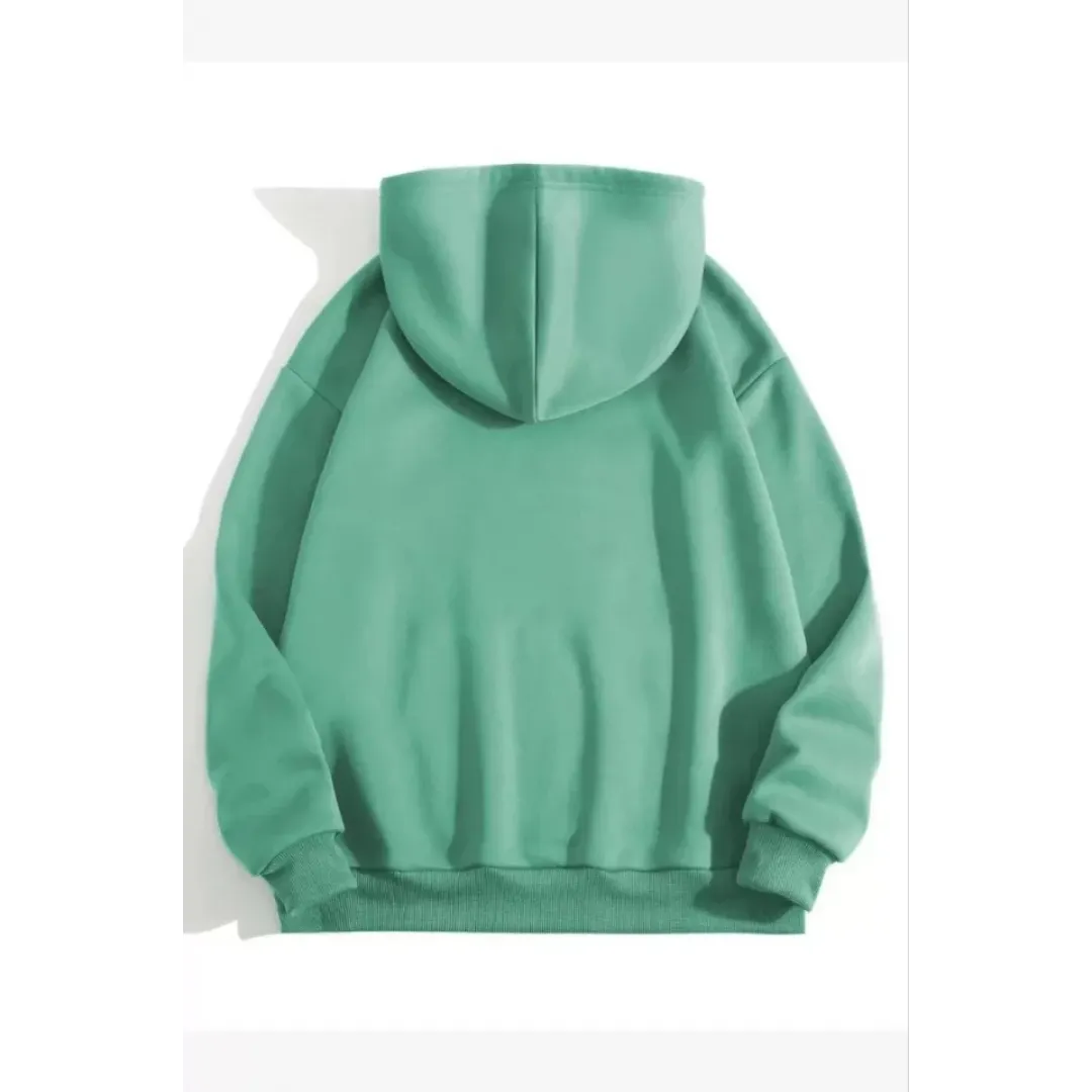 3 İplik Pamuklu Unisex Kapşonlu Sweetshirt - Mint Yeşili - 126675 3 İplik Pamuklu Unisex Kapşonlu Sweetshirt - Mint Yeşili - 126675