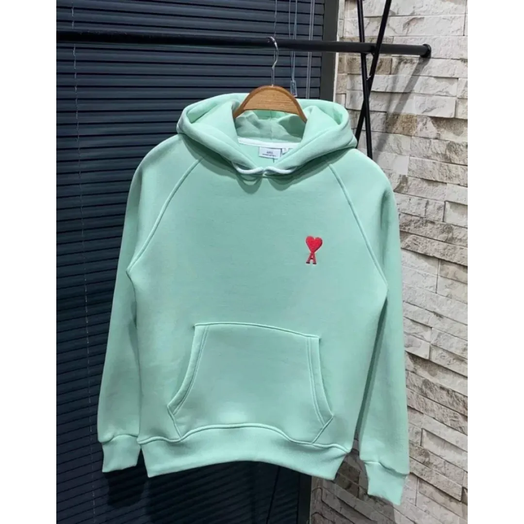 Unisex Kapşonlu Baskılı Sweetshirt - Mint Yeşili - 126774 Unisex Kapşonlu Baskılı Sweetshirt - Mint Yeşili - 126774