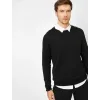 Unisex Uzun Kol Biskilet Yaka Dokuma Triko - Siyah - 126796 Unisex Uzun Kol Biskilet Yaka Dokuma Triko - Siyah - 126796