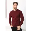 Unisex Uzun Kol Biskilet Yaka Dokuma Triko - Bordo - 126801 Unisex Uzun Kol Biskilet Yaka Dokuma Triko - Bordo - 126801