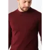 Unisex Uzun Kol Biskilet Yaka Dokuma Triko - Bordo - 126801 Unisex Uzun Kol Biskilet Yaka Dokuma Triko - Bordo - 126801
