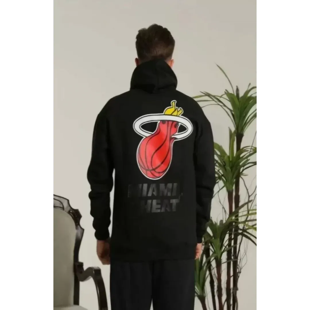 Unisex Kapşonlu Baskılı Sweetshirt - Siyah - 126804 Unisex Kapşonlu Baskılı Sweetshirt - Siyah - 126804