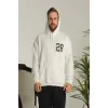 Unisex Kapşonlu Baskılı Sweetshirt - Beyaz - 126805 Unisex Kapşonlu Baskılı Sweetshirt - Beyaz - 126805