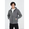 Unisex Tam Fermuarlı Kapşonlu SweatShirt - Füme - 126806 Unisex Tam Fermuarlı Kapşonlu SweatShirt - Füme - 126806