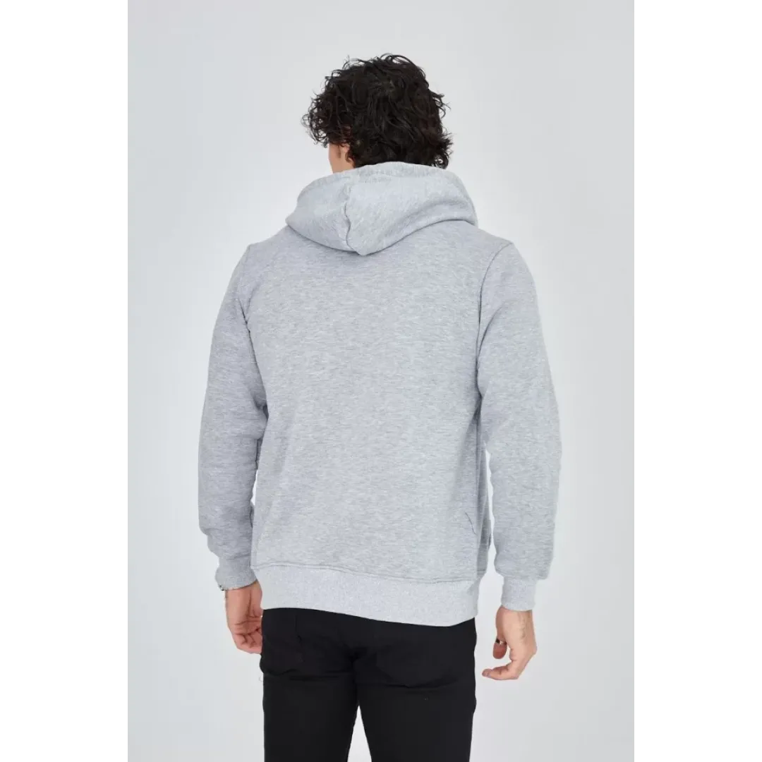 Unisex Tam Fermuarlı Kapşonlu SweatShirt - Gri - 126807 Unisex Tam Fermuarlı Kapşonlu SweatShirt - Gri - 126807