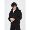 Unisex Tam Fermuarlı Kapşonlu  SweatShirt - Siyah - 126812