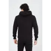 Unisex Tam Fermuarlı Kapşonlu  SweatShirt - Siyah - 126812