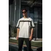 Unisex Yandan Fermuarlı Parçalı T-Shirt - Beyaz - 126865 Unisex Yandan Fermuarlı Parçalı T-Shirt - Beyaz - 126865