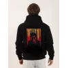 Unisex Baskılı Oversize Üç İplik Kapüşonlu Sweatshirt - Siyah - 126986 Unisex Baskılı Oversize Üç İplik Kapüşonlu Sweatshirt - Siyah - 126986