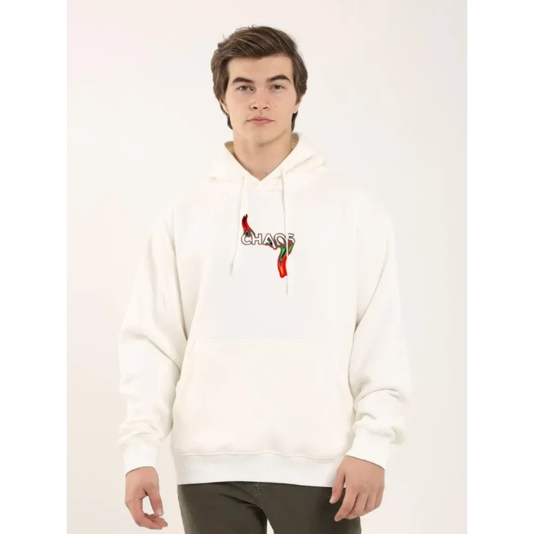 Unisex Baskılı Oversize Üç İplik Kapüşonlu Sweatshirt - Beyaz - 126987 Unisex Baskılı Oversize Üç İplik Kapüşonlu Sweatshirt - Beyaz - 126987